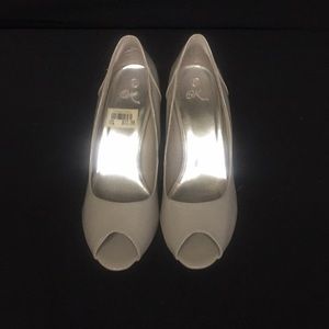 Beige  It's OK Open Toe Heels.